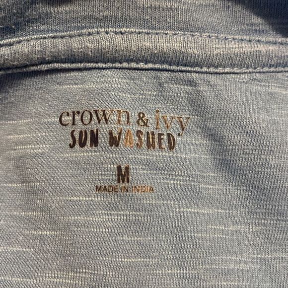 CROWN & Ivy Sun Washed Long Sleeved Quarter Zip Shirt Men’s Medium - Picture 4 of 4